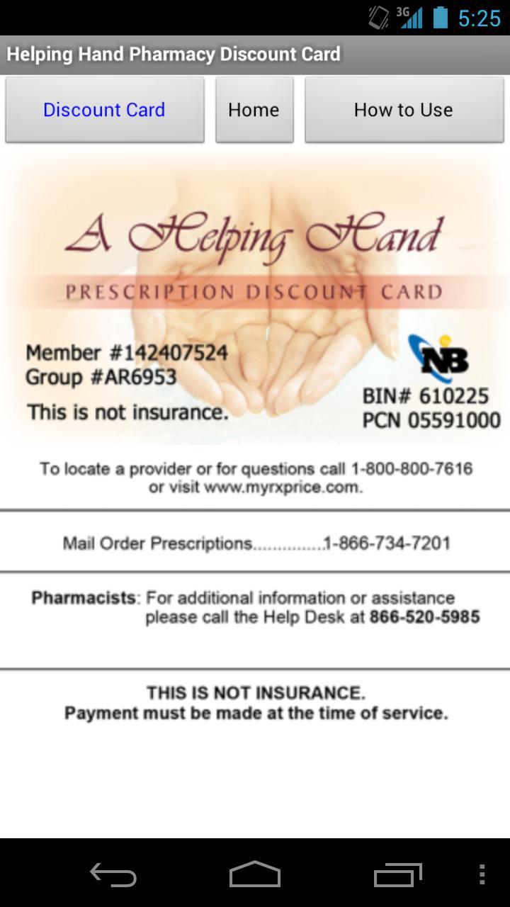 Helping Hand Rx Discount Card