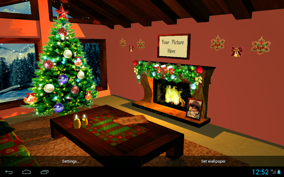 3D Christmas fireplace