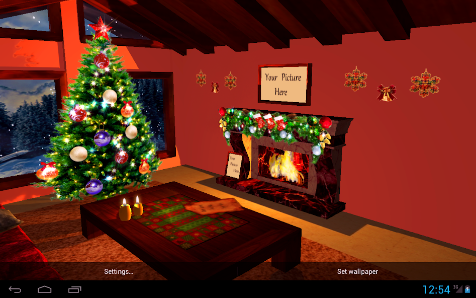 3D Christmas fireplace