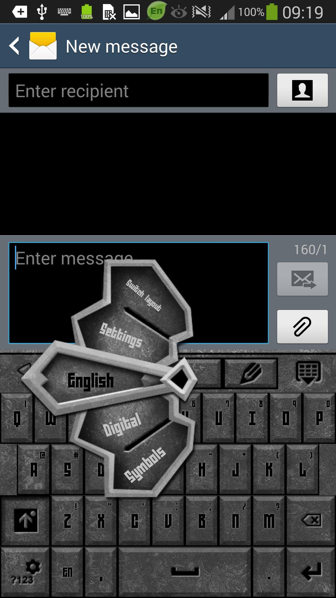 GO Keyboard Grey Stone Theme