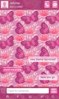 Pink Butterfly Go SMS Theme