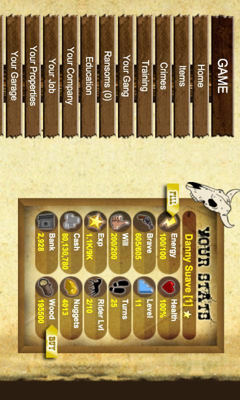 Western Frenzy Free Online RPG