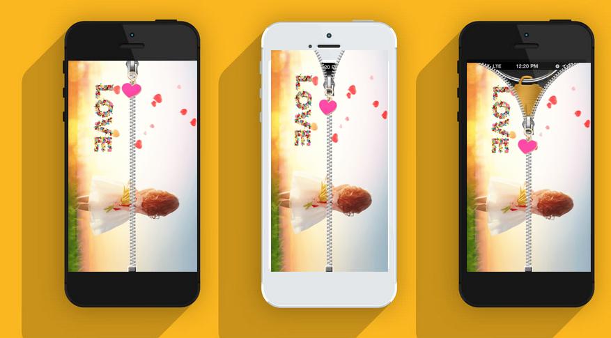 Love Zip Screen Lock