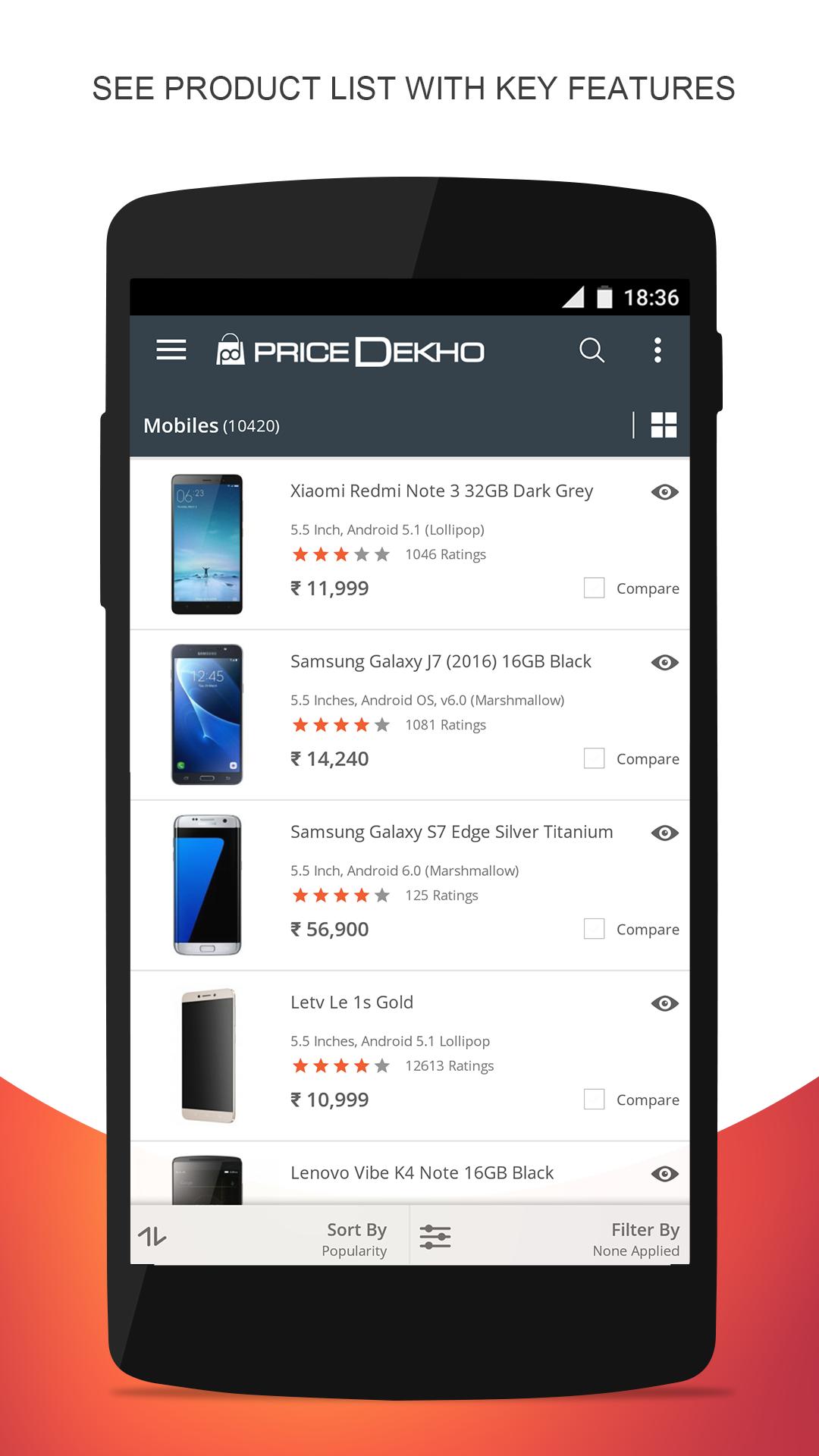 Compare Mobile Price India App