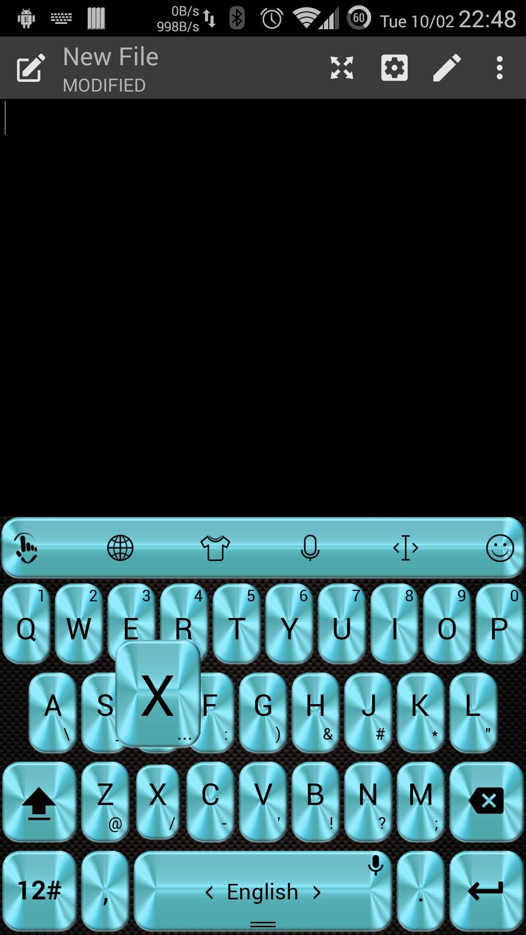 Keyboard Theme Metallic Aqua