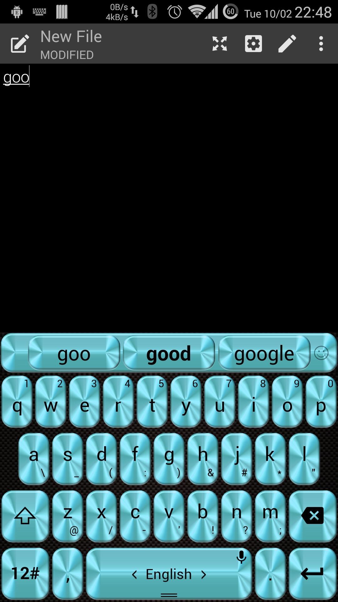 Keyboard Theme Metallic Aqua