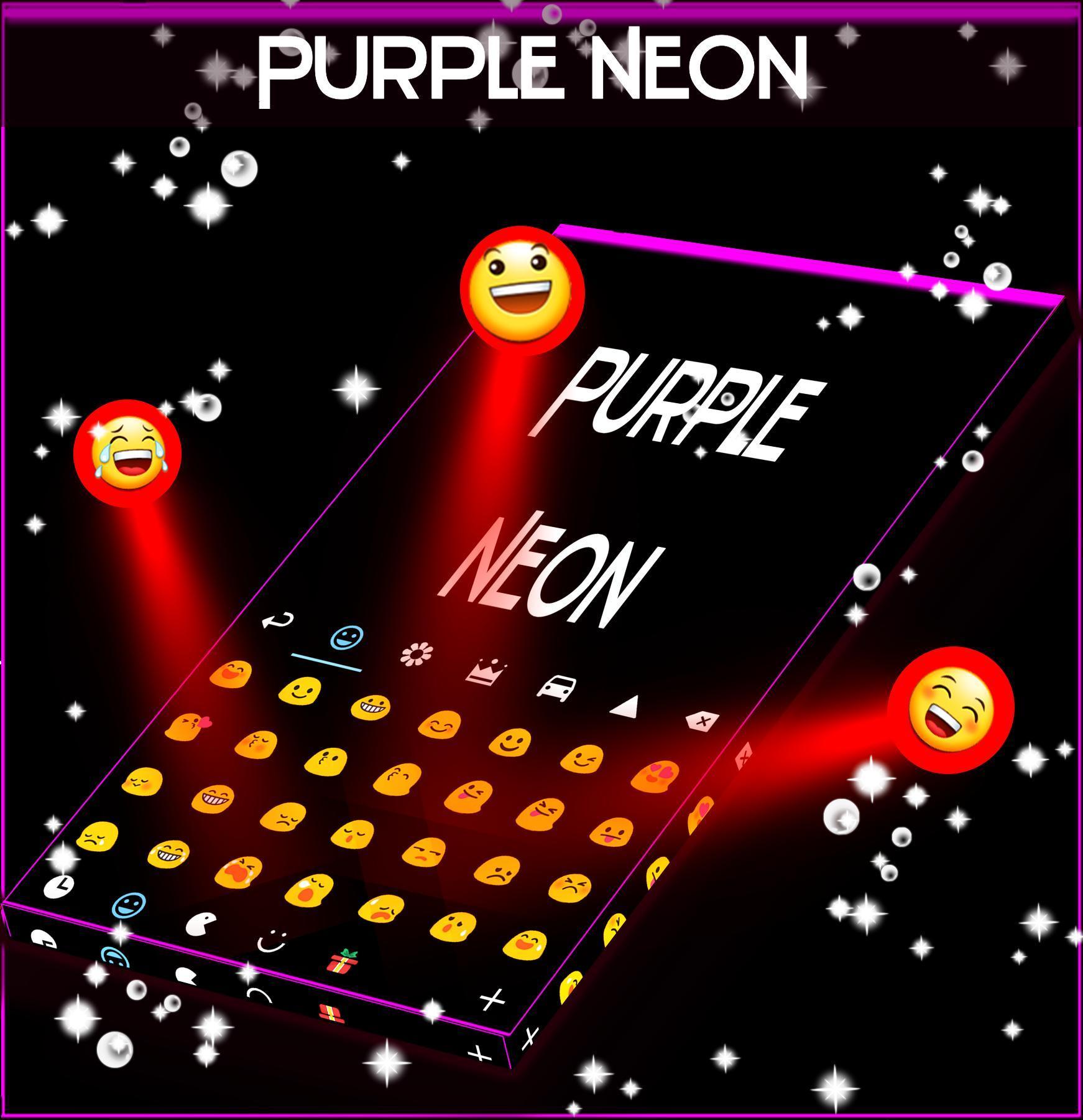 Purple Neon Keyboard Theme