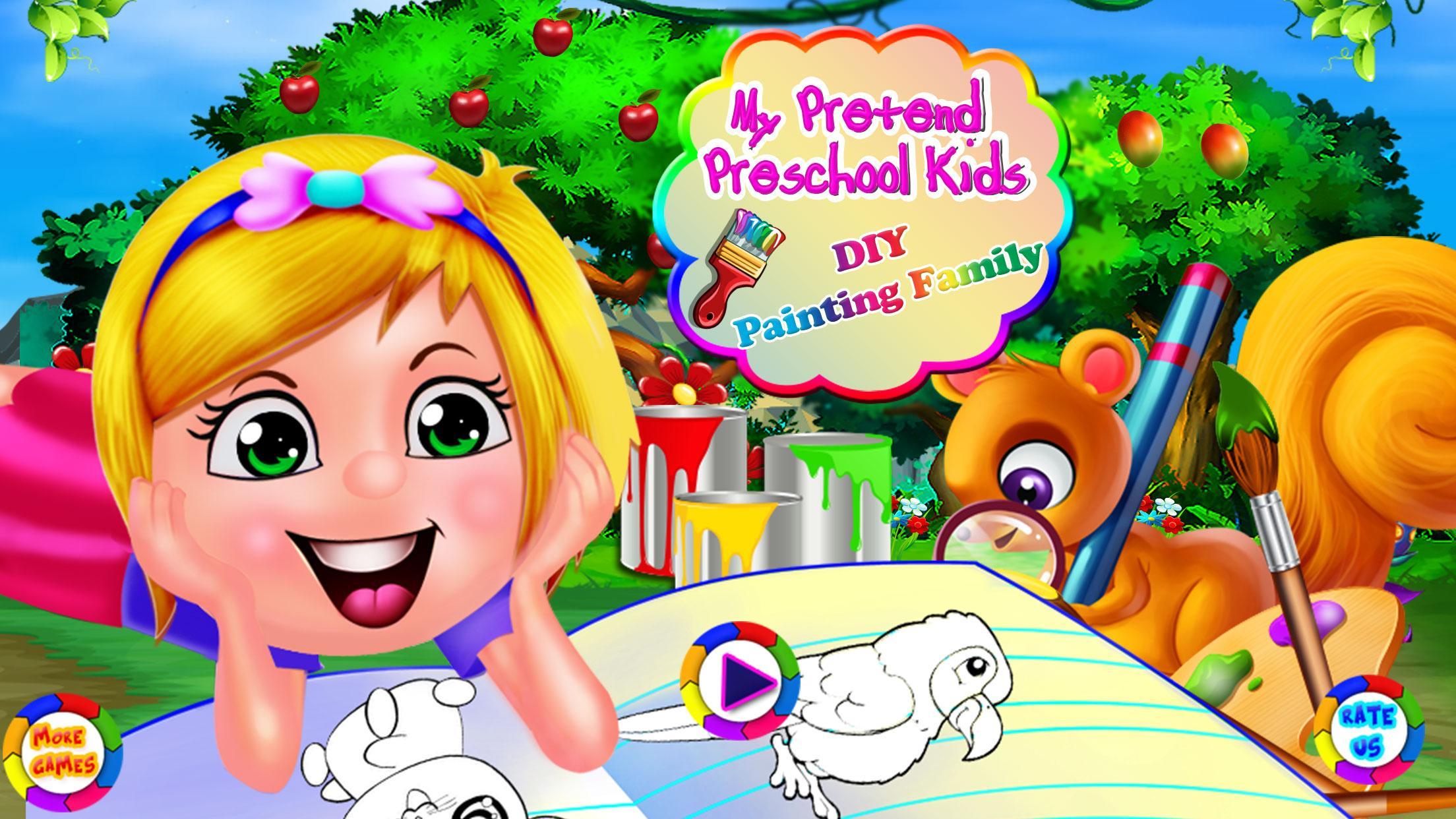 My Pretend Preschool Kids - DIY Painting Family