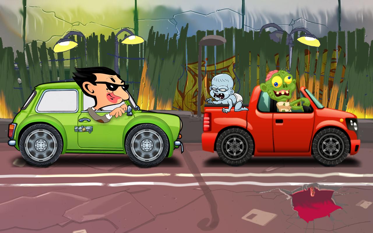 Road Mr-Bean Battle Zombies