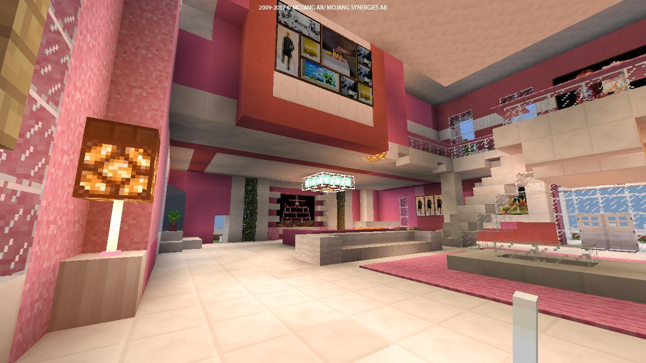 2018 Pink house of princess map for MCPE