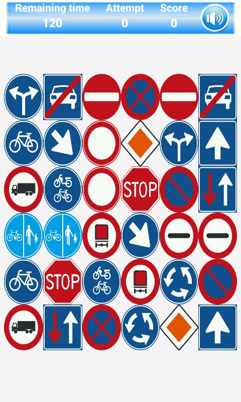 Road Signs Memory Game